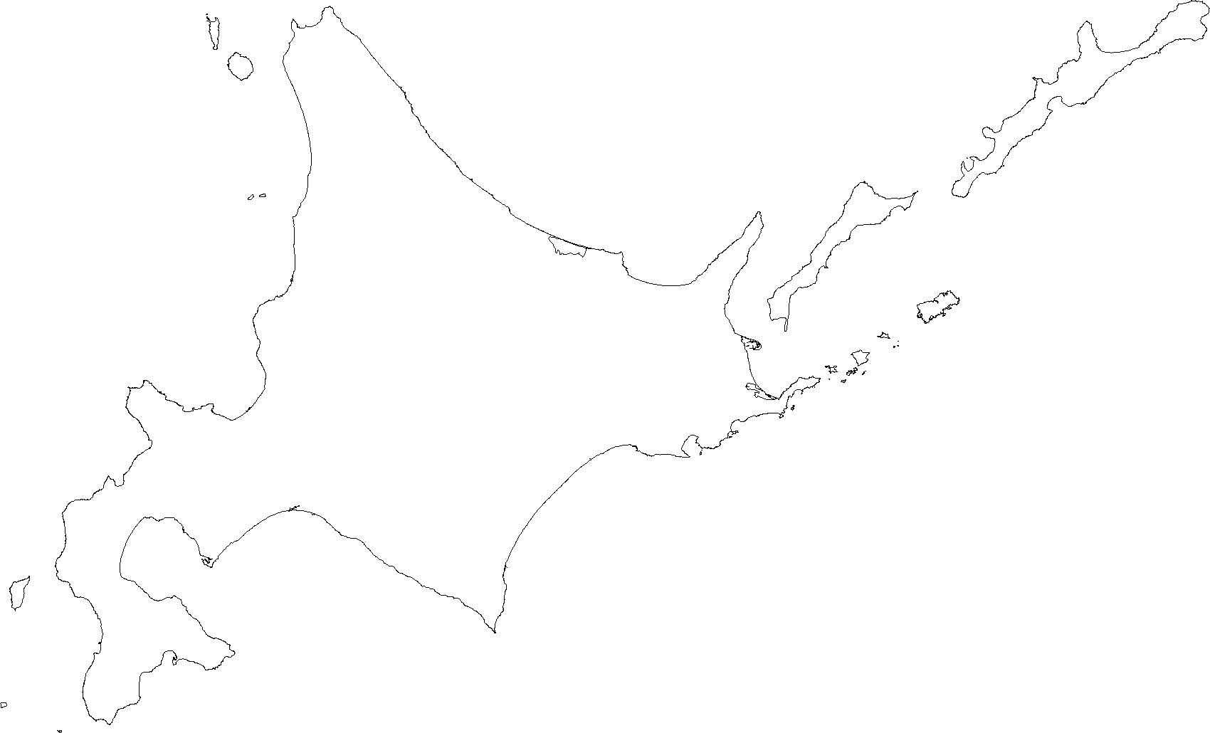 北海道 地図 白地図 データ 無料ダウンロード