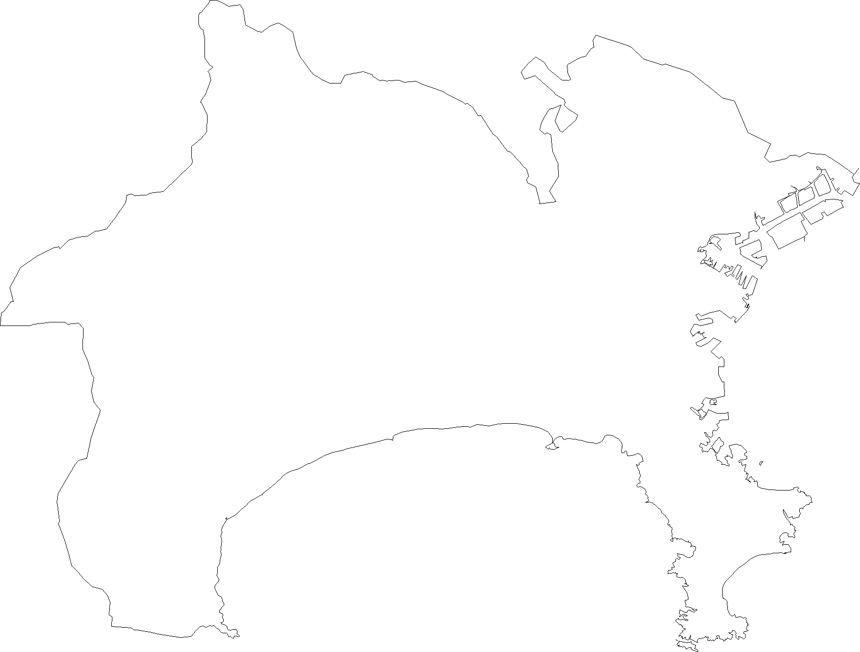 神奈川県 地図 白地図 データ 無料ダウンロード