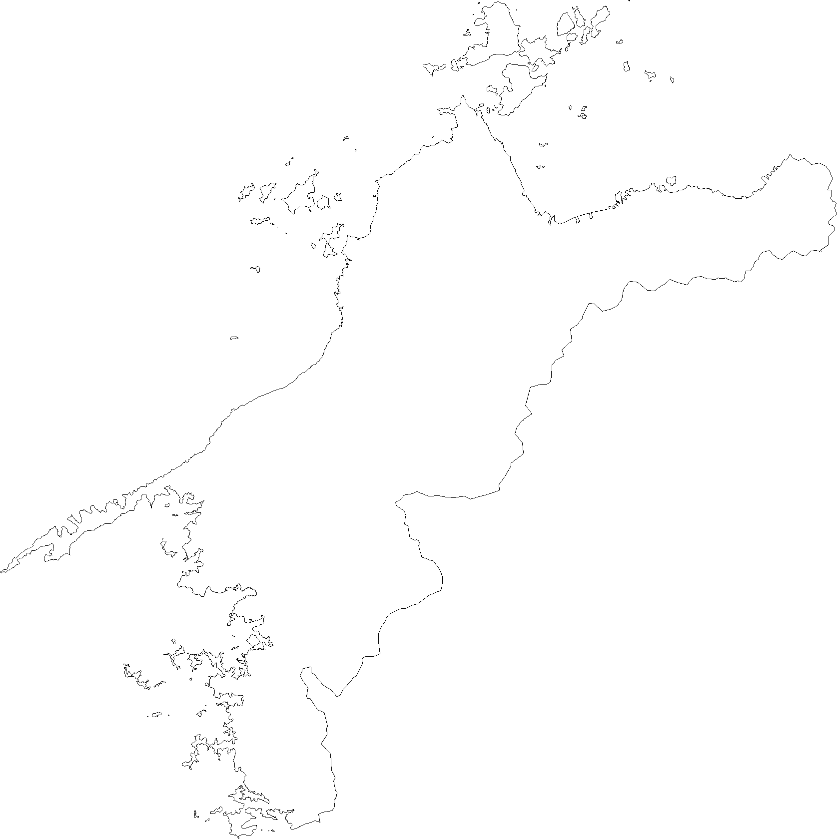 愛媛県 地図 白地図 データ 無料ダウンロード