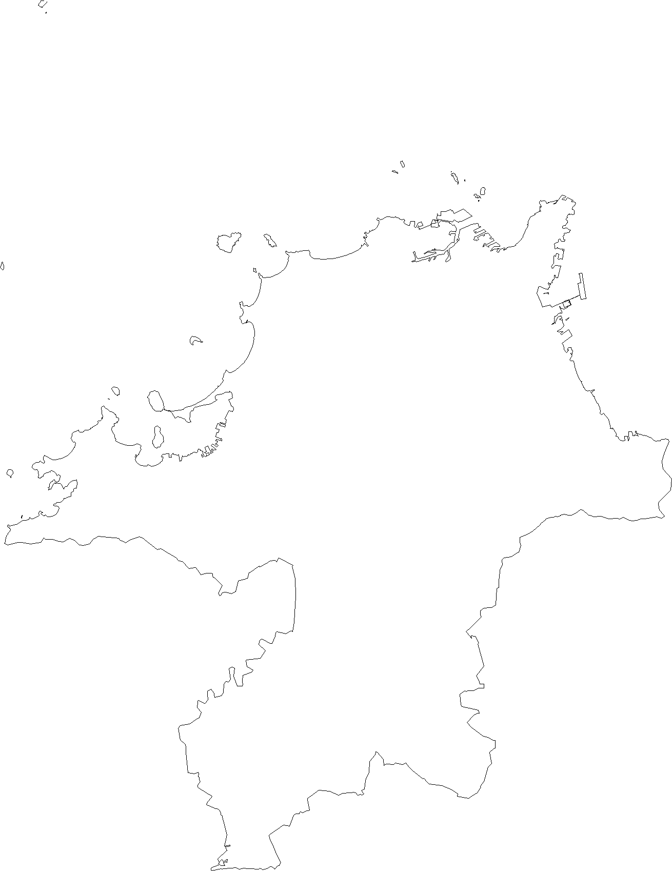 福岡県 地図 白地図 データ 無料ダウンロード