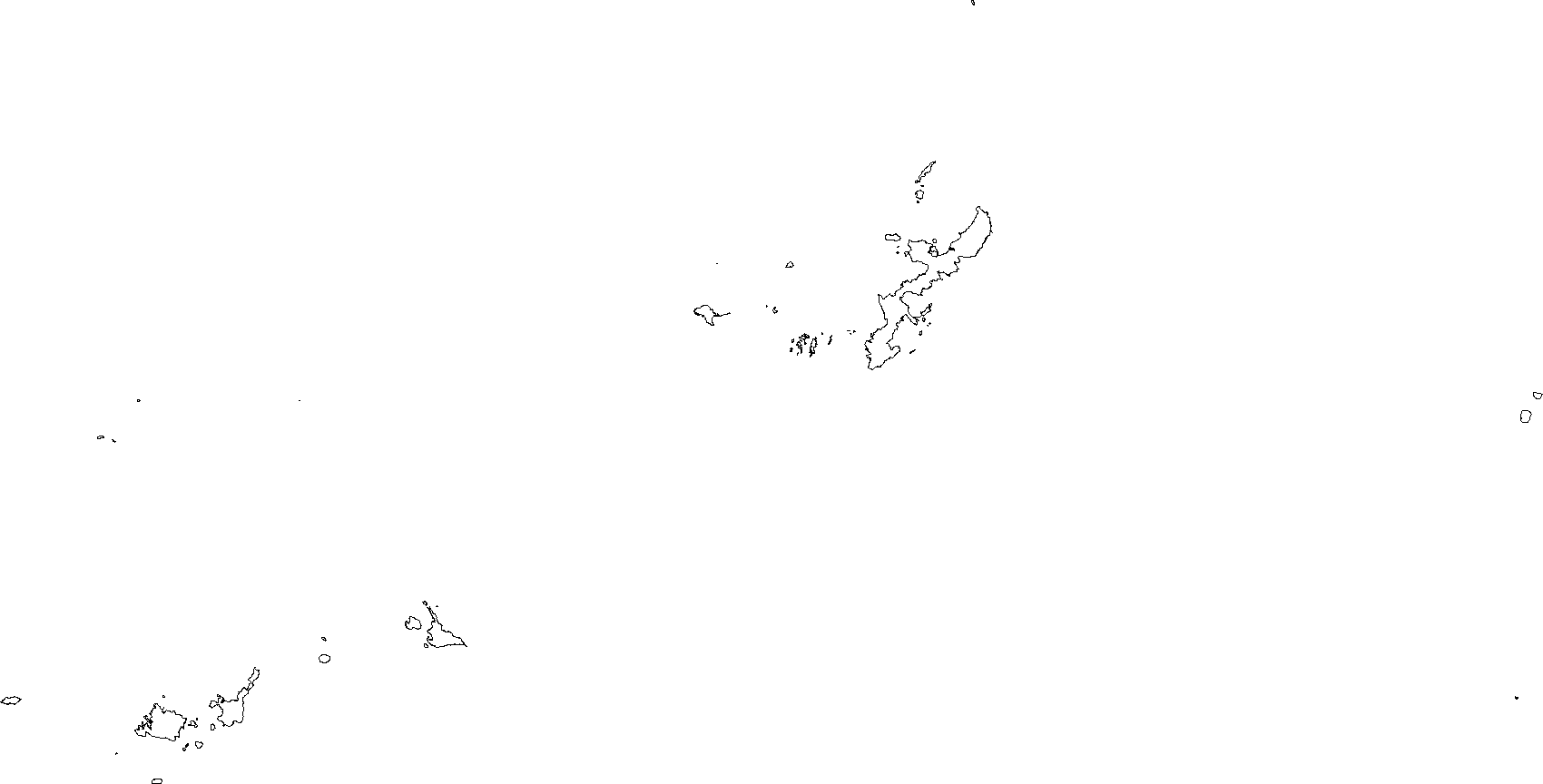 沖縄県 地図 白地図 データ 無料ダウンロード